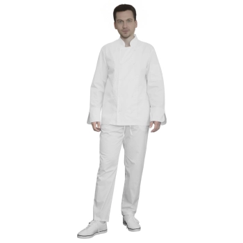 Zestaw kucharza elastyczna bluza na napy i spodnie białe roz. 3XL
